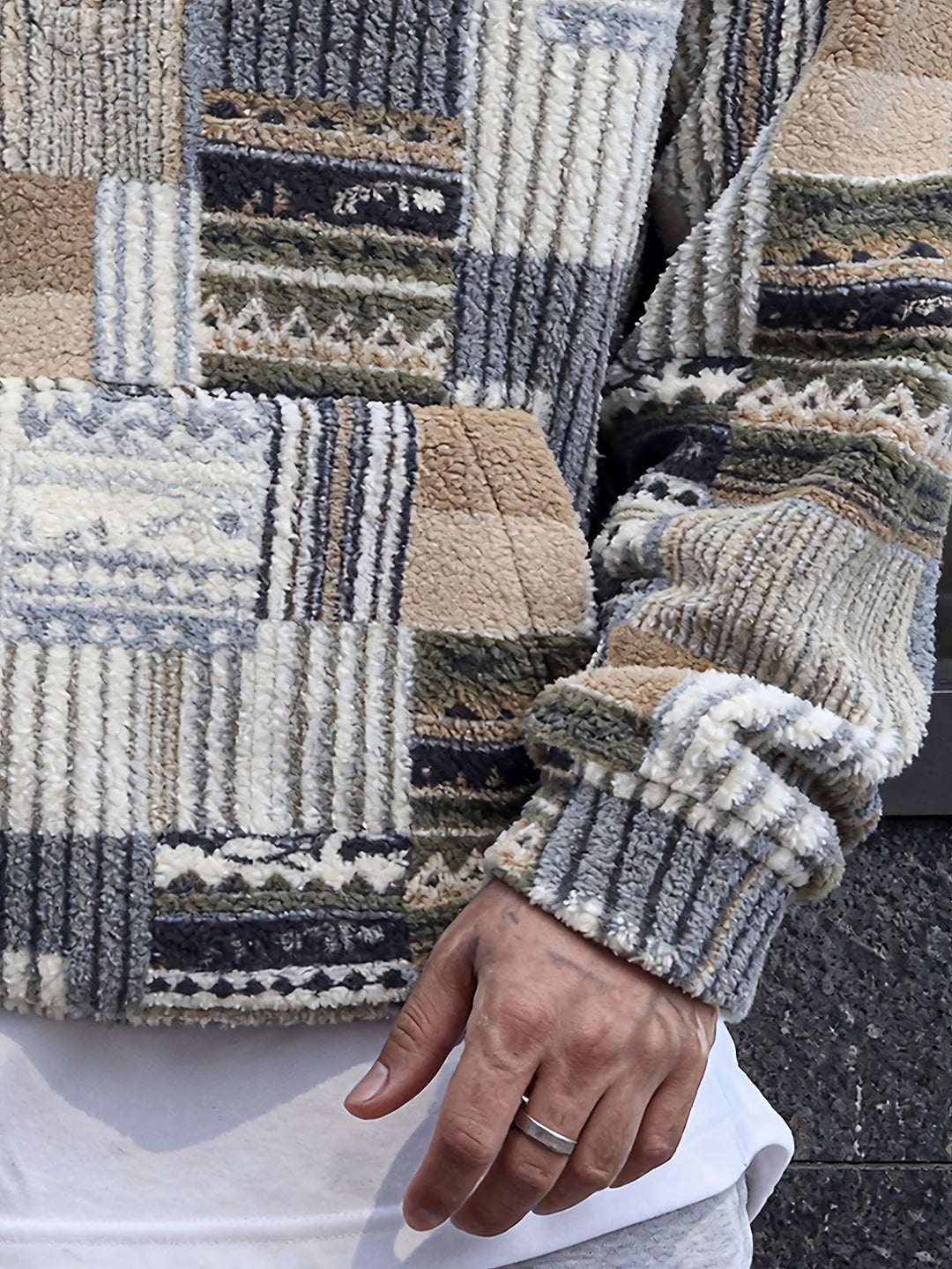 Desmond | Cosy Patterned Half-Zip Pullover