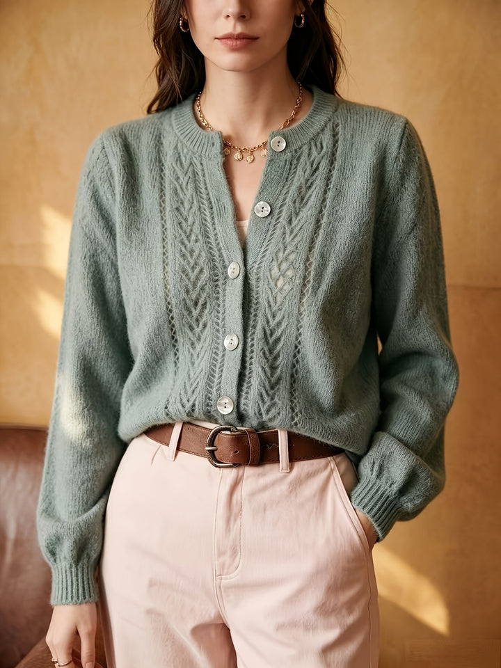 Clementine | Openwork Round-Neck Cardigan