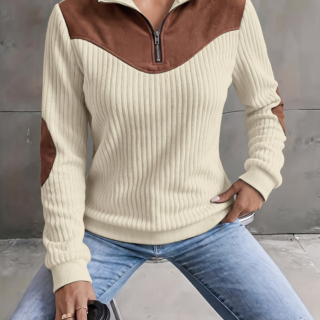 Everly | Half-Zip Ribbed Pullover