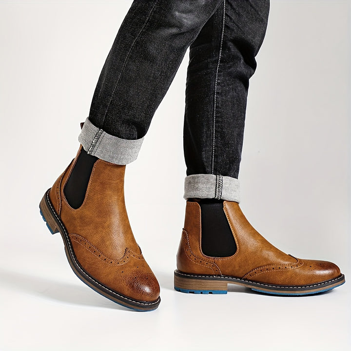 Reginald | Refined Brogue Chelsea Boots