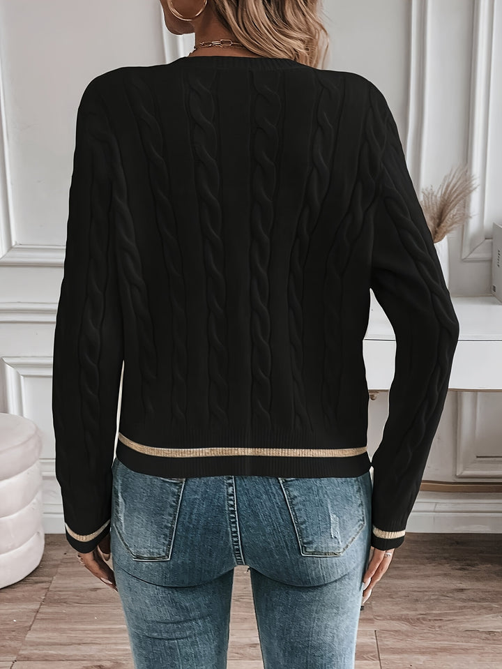 Gloria | Cable-Knit Buttoned Cardigan
