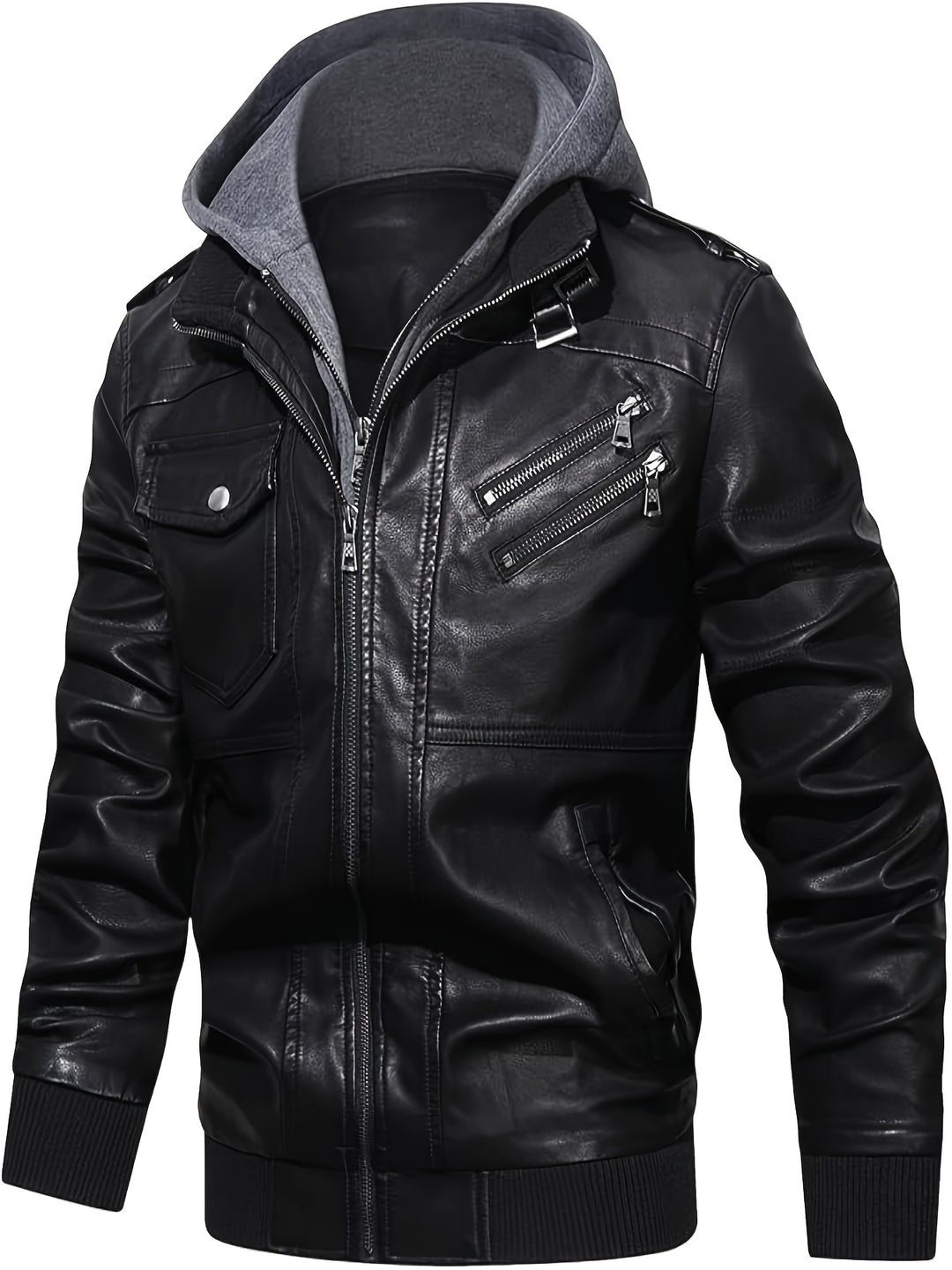 Donovan | Layered Hooded Moto Jacket