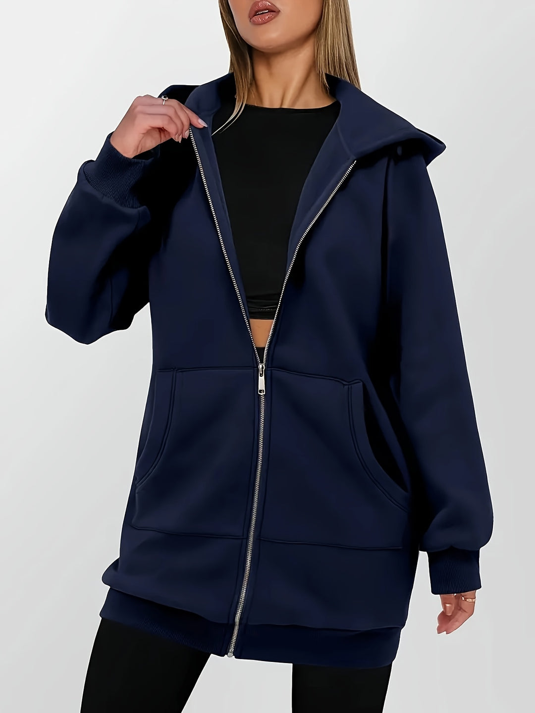 Sloane | Longline Hooded Zip Jacket