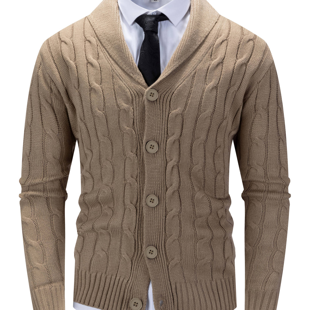 Elliot | Shawl Collar Cable-Knit Cardigan