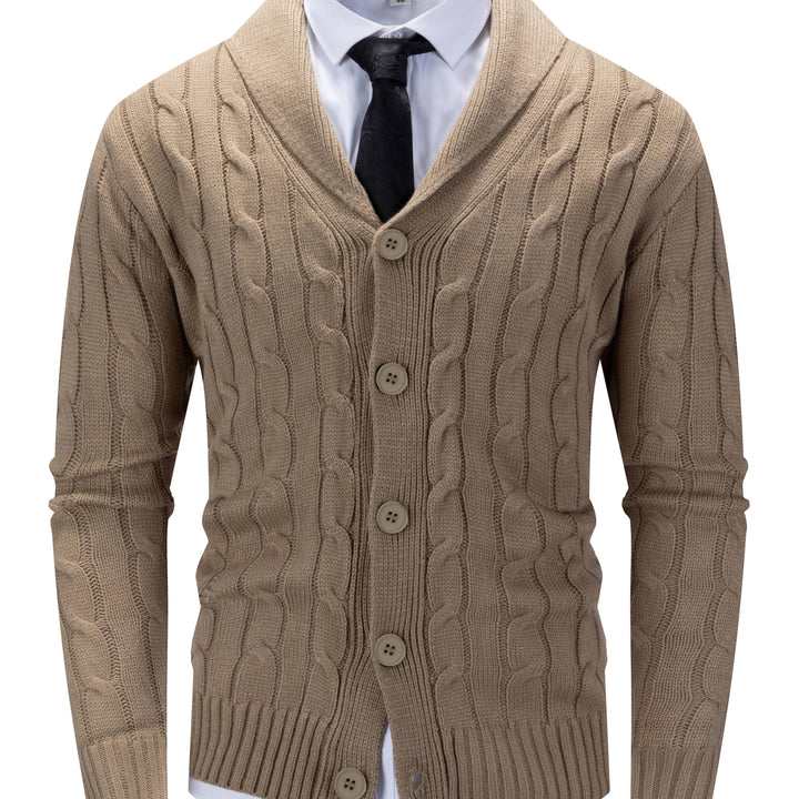 Elliot | Shawl Collar Cable-Knit Cardigan
