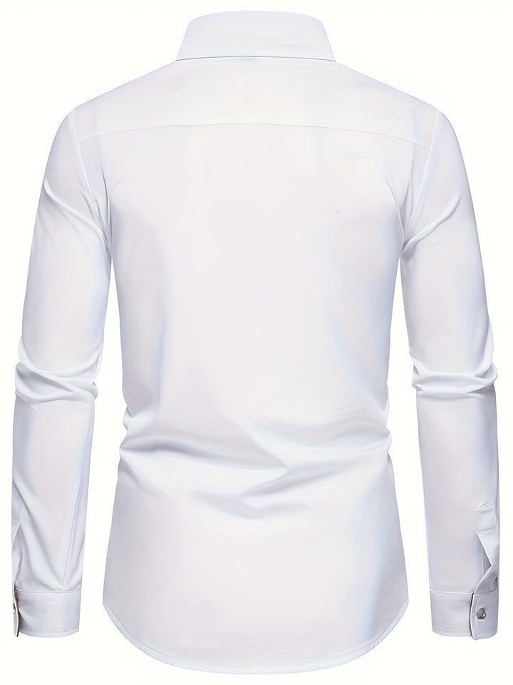 Dorian | Contrast-Trim Long Sleeve Shirt