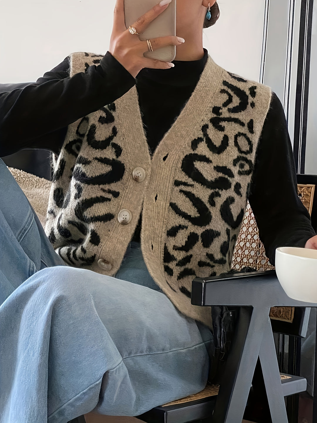 Cressida | Statement Print V-Neck Vest