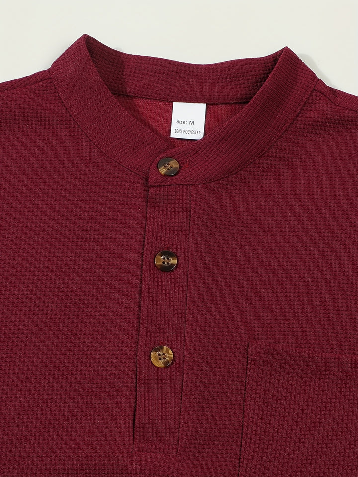 Dawson | Textured Long-Sleeve Henley Shirt