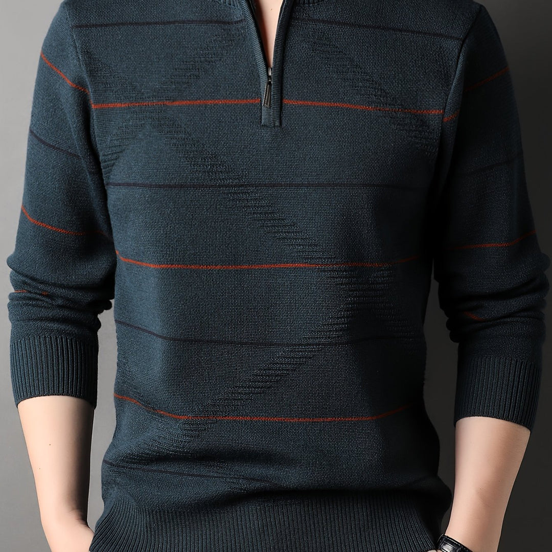 Tristan | Half-Zip Ribbed Knit Sweater