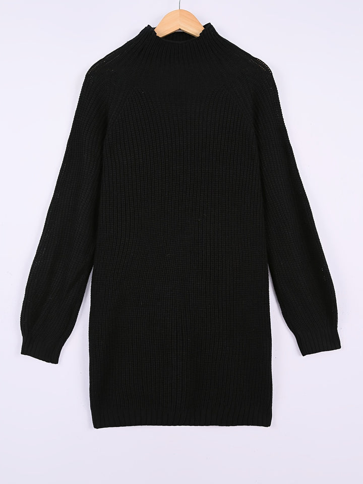 Verity | Cosy Half-Turtleneck Ribbed Dress