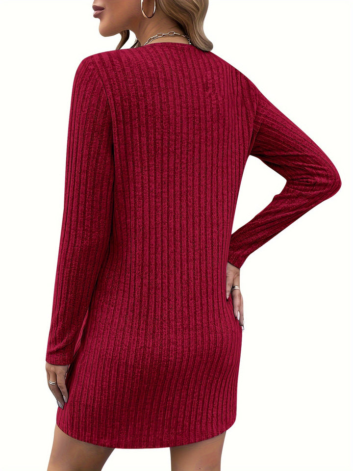 Valerie | Zip-Neck Ribbed Dress