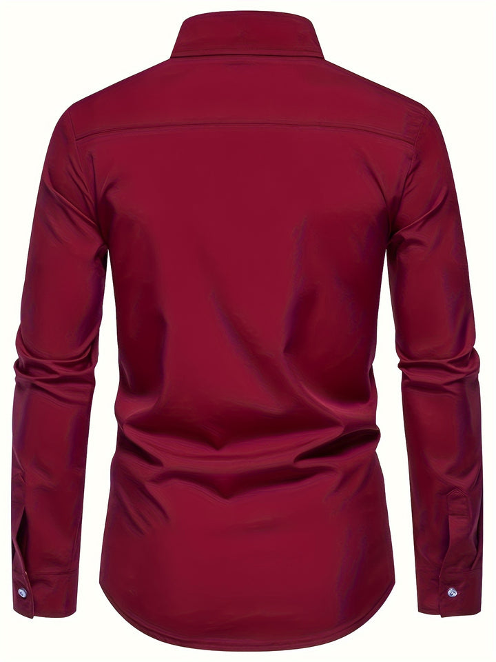 Dorian | Contrast-Trim Long Sleeve Shirt