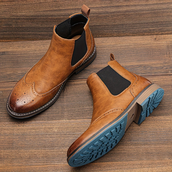 Reginald | Refined Brogue Chelsea Boots