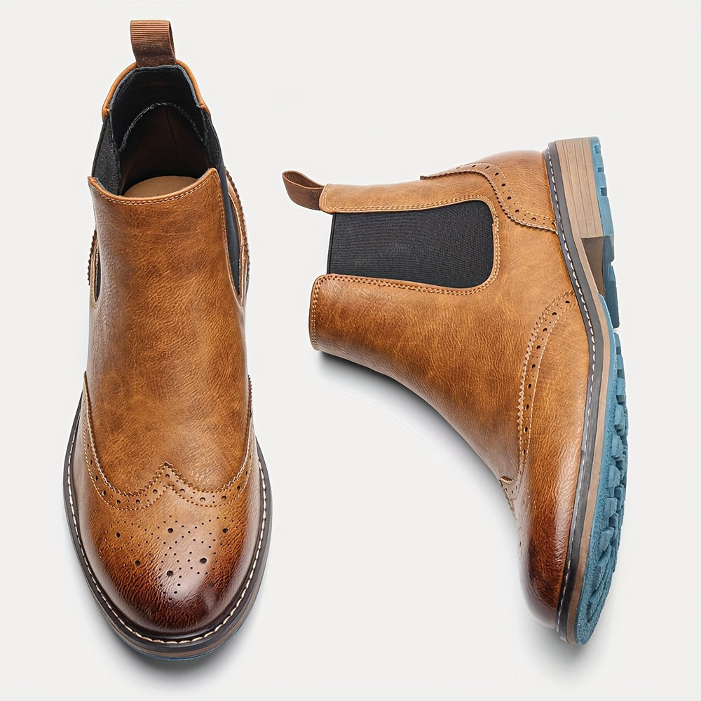 Reginald | Refined Brogue Chelsea Boots