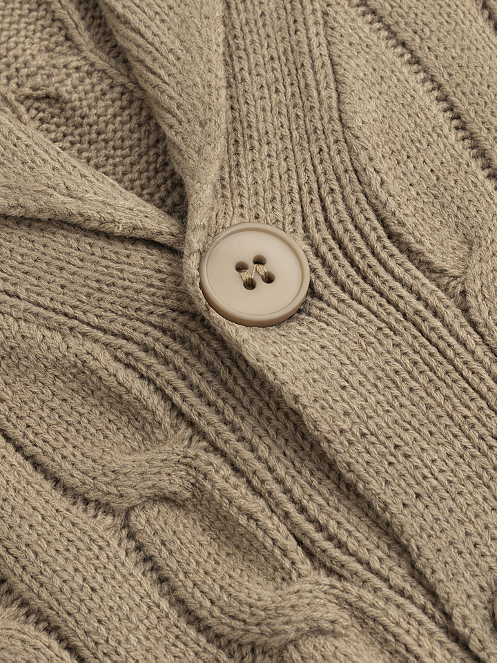 Elliot | Shawl Collar Cable-Knit Cardigan