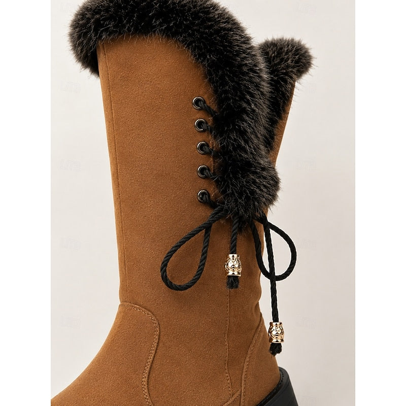 Meredith | Fur-Trimmed Knee-High Winter Boots