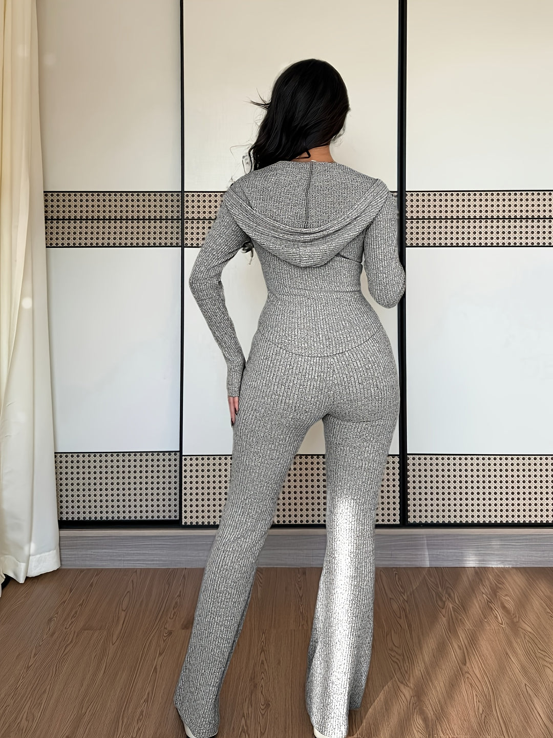 Lorna | Ribbed Zip-Up Two-Piece Set