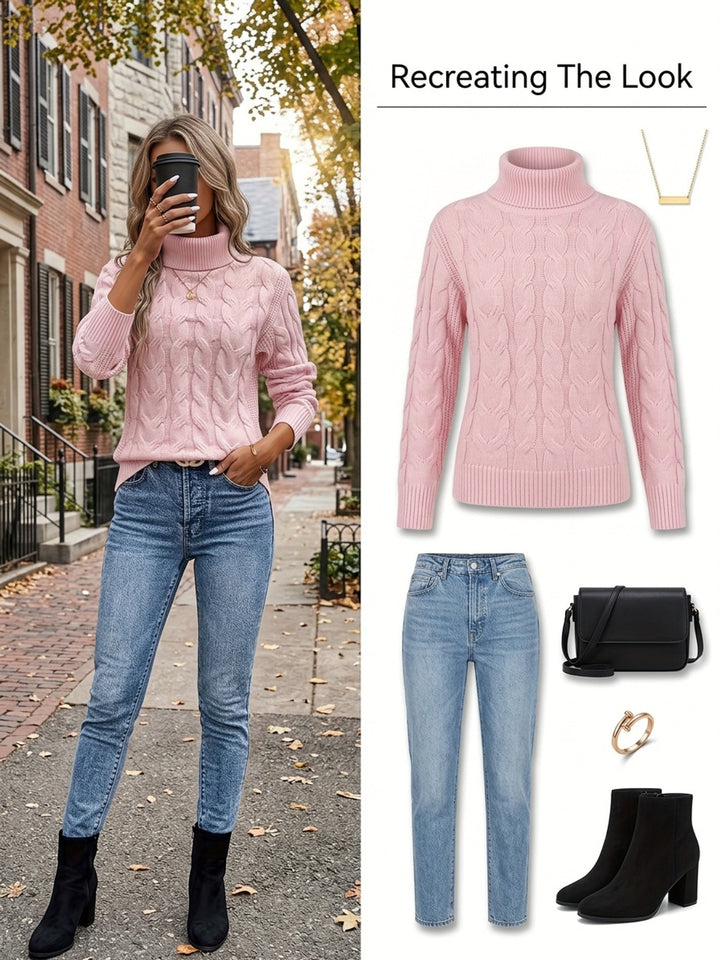 Naomi | Cable-Knit Turtleneck Jumper