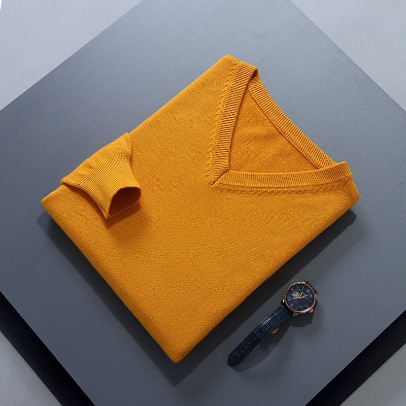 Damian | Refined V-Neck Jumper