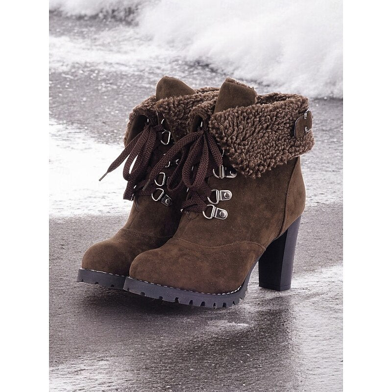 Ramona | Cosy Lace-Up Heeled Ankle Boots