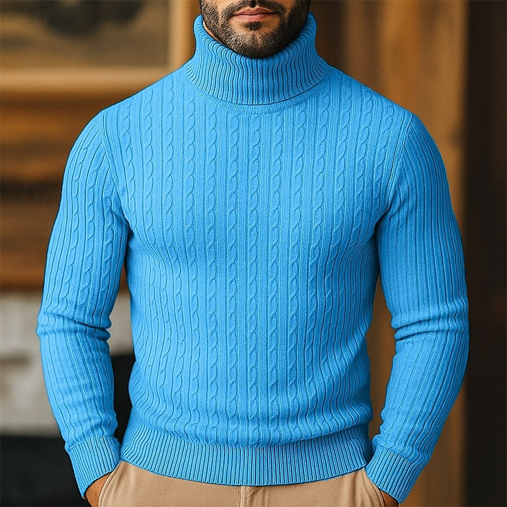 Hollis | Cable-Knit Roll Neck Jumper