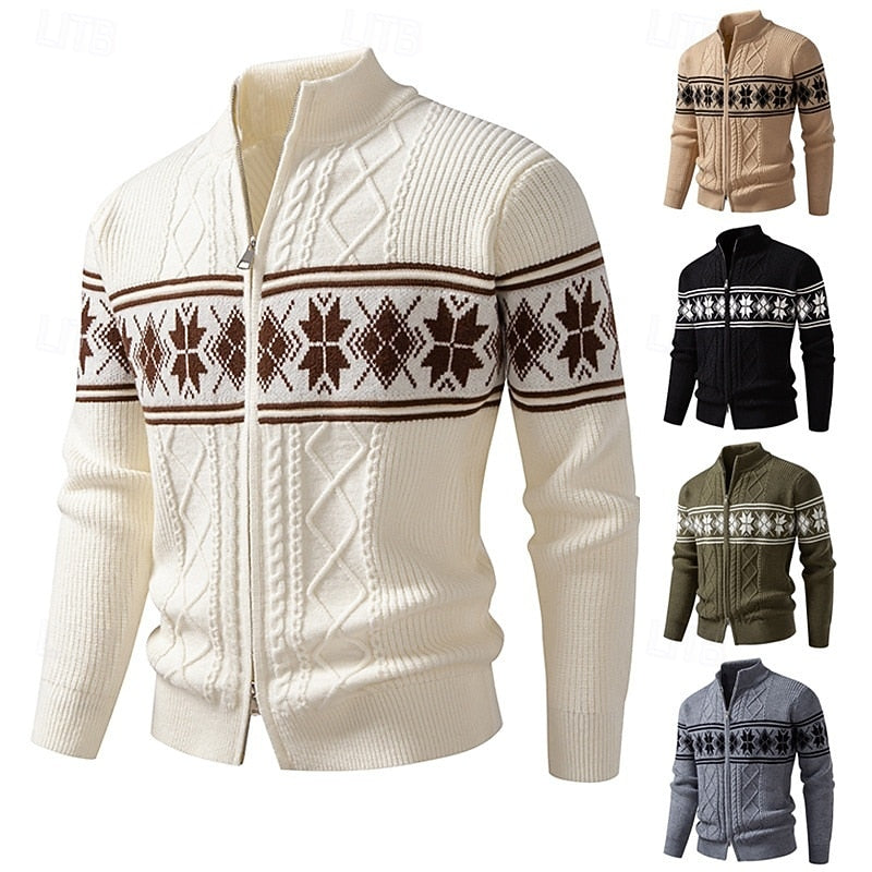 Marlon | Nordic Zip-Up Knit Cardigan