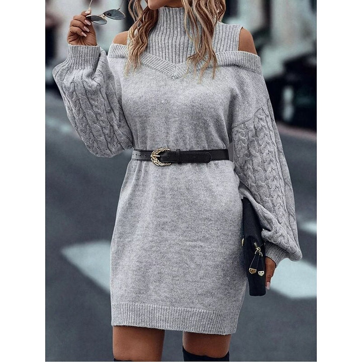 Everly | Cold-Shoulder Turtleneck Sweater Dress