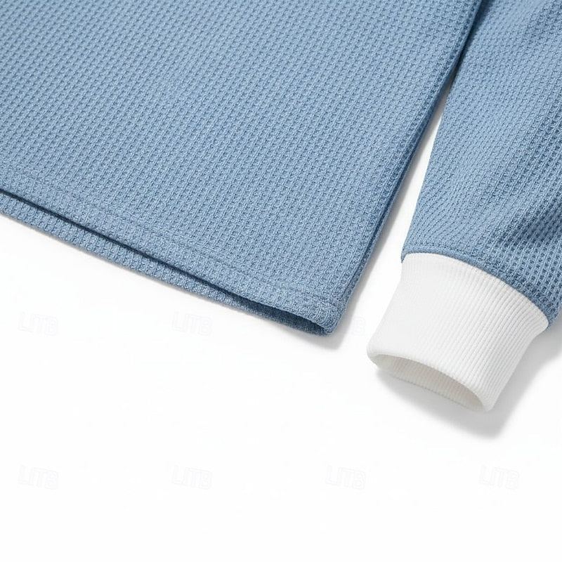 Ashton | Textured Long-Sleeve Henley Shirt