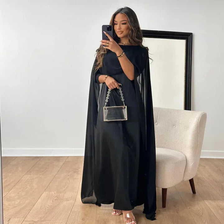 Rhianna | Stylish Long Cape Maxi Dress