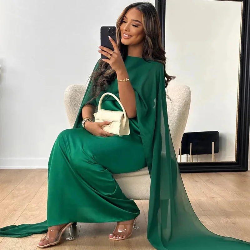 Rhianna | Stylish Long Cape Maxi Dress