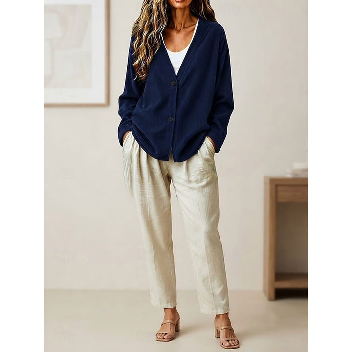 Miriam | Relaxed Button-Front V-Neck Cardigan