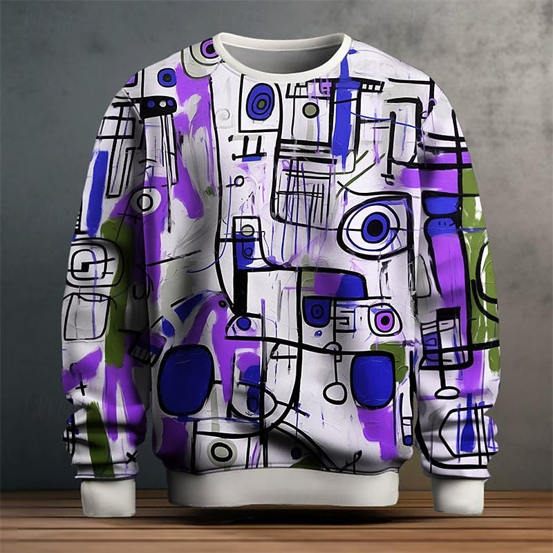Grant | Artful Print Crew Neck Sweatshirt
