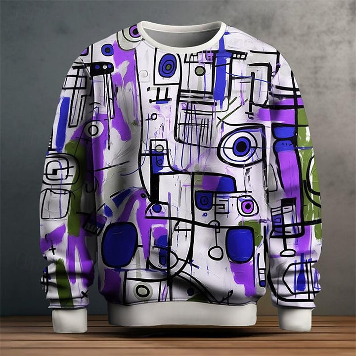 Grant | Artful Print Crew Neck Sweatshirt
