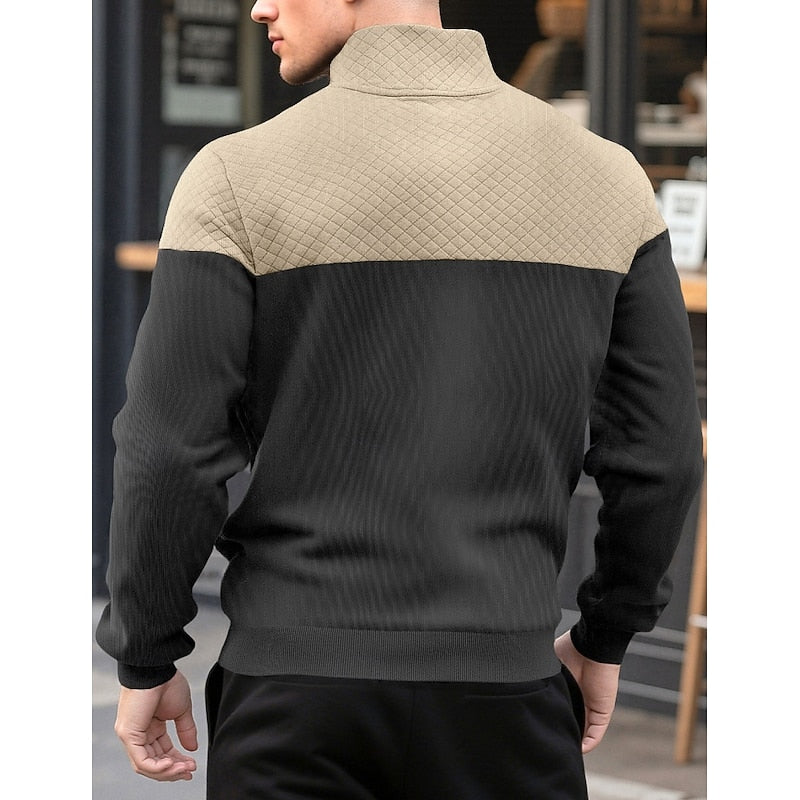 Harvey | Colour-Block Quarter-Zip Pullover