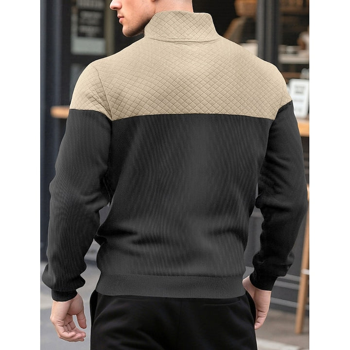 Harvey | Colour-Block Quarter-Zip Pullover