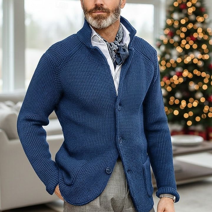 Fabian | Stand-Collar Button Cardigan