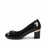 Evelyn | Bow Detail Block Heel Pumps