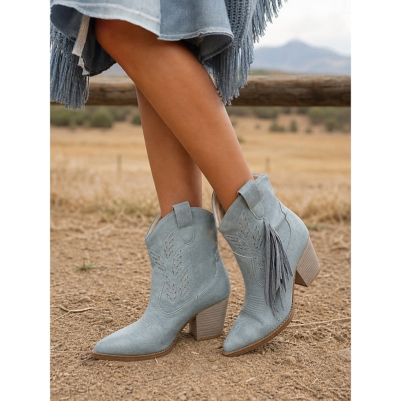 Sloane | Western Tassel Ankle Boots
