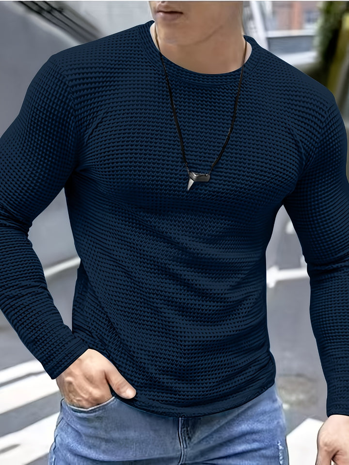 Frederick | Textured Waffle-Knit Long Sleeve Top