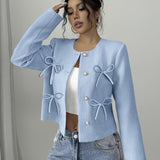 Adele | Bow-Detail Cropped Jacket