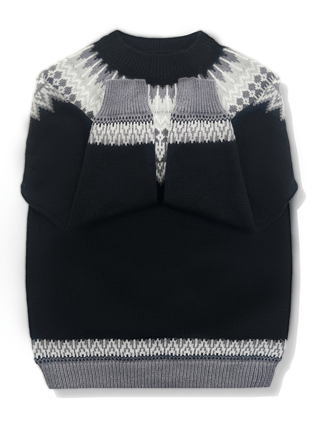 Sylvia | Chunky Jacquard Round Neck Sweater