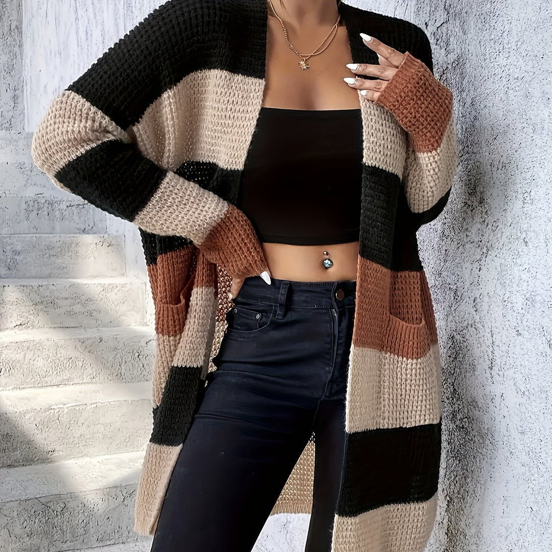 Bronwyn | Colour-Block Longline Cardigan