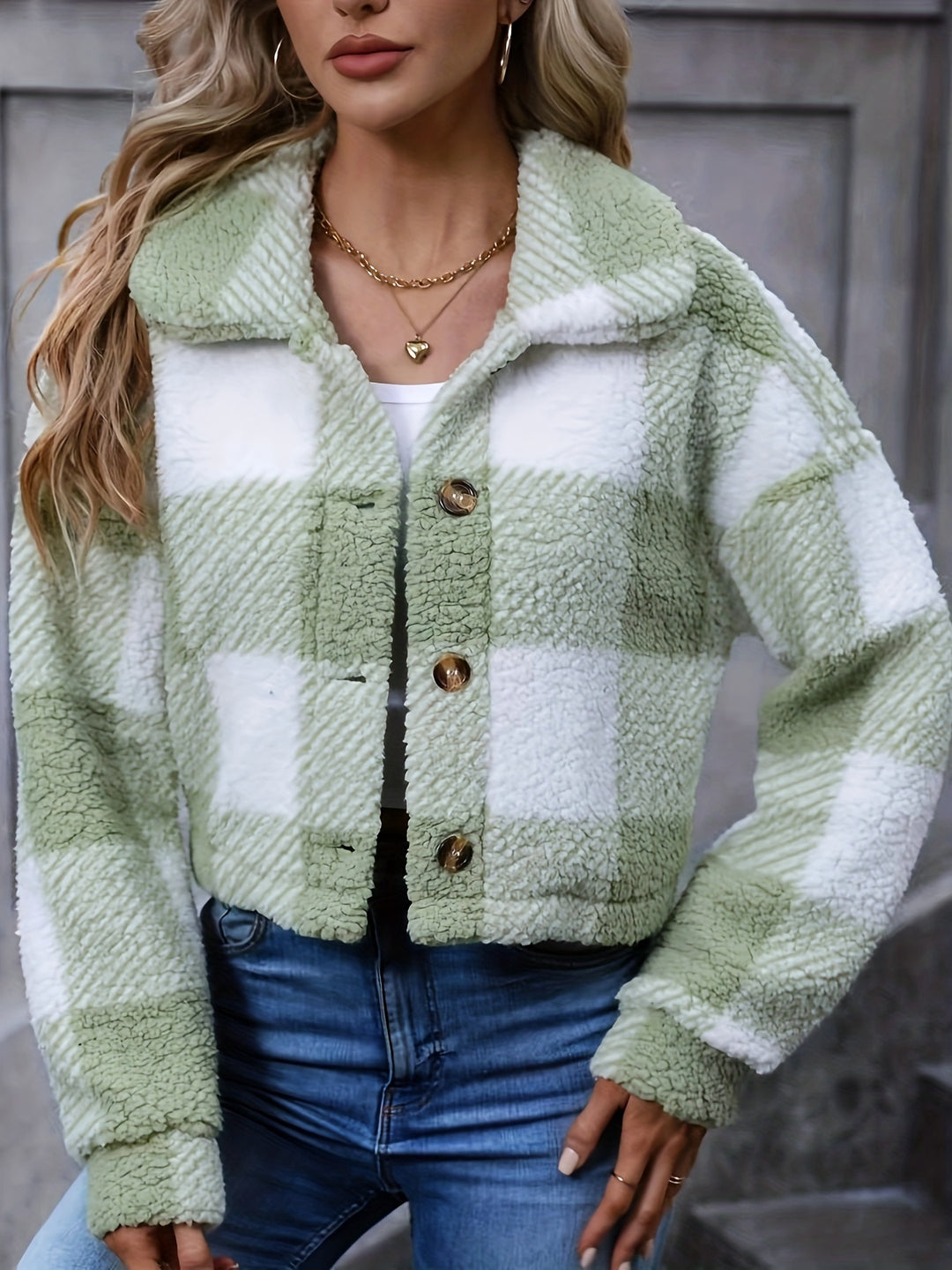 Rosalyn | Cropped Check Jacket