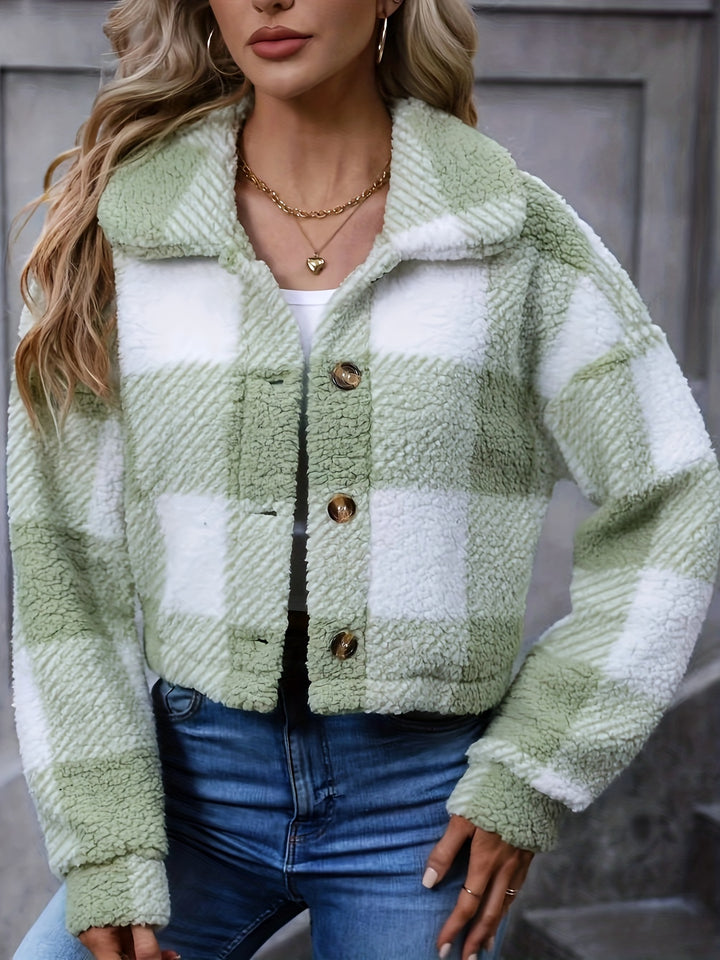 Rosalyn | Cropped Check Jacket