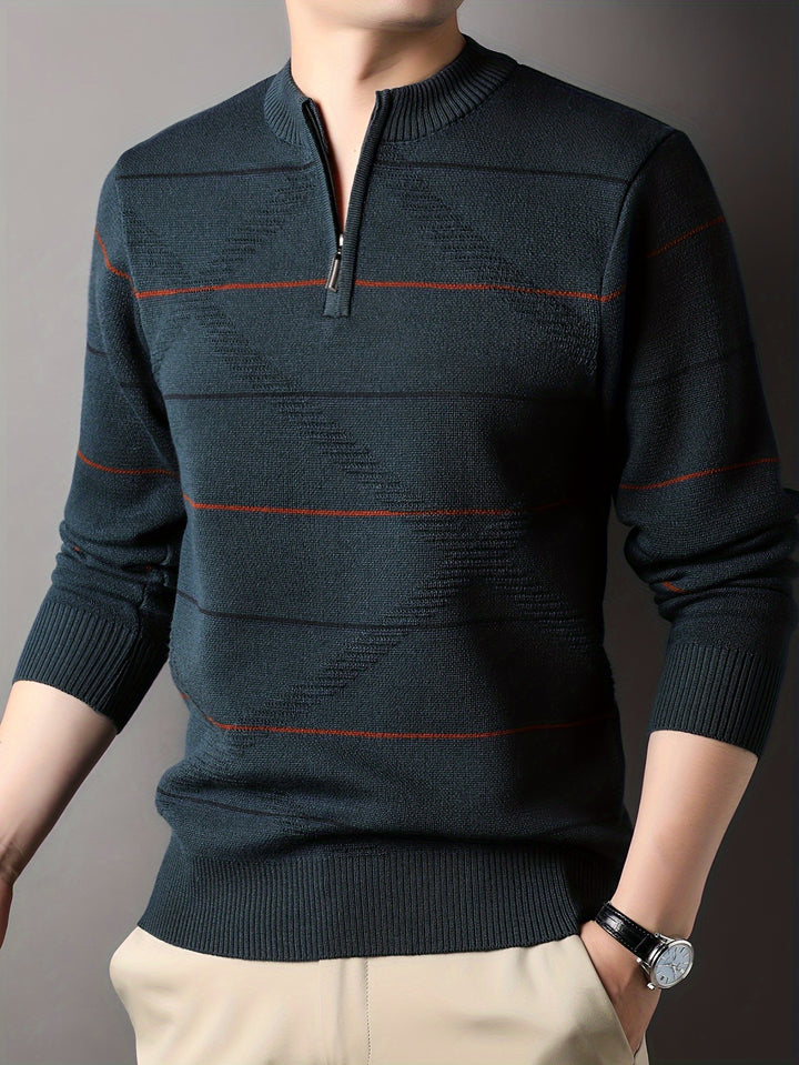 Tristan | Half-Zip Ribbed Knit Sweater