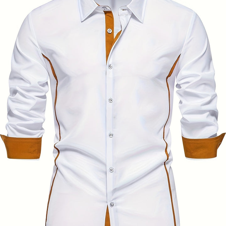 Dorian | Contrast-Trim Long Sleeve Shirt