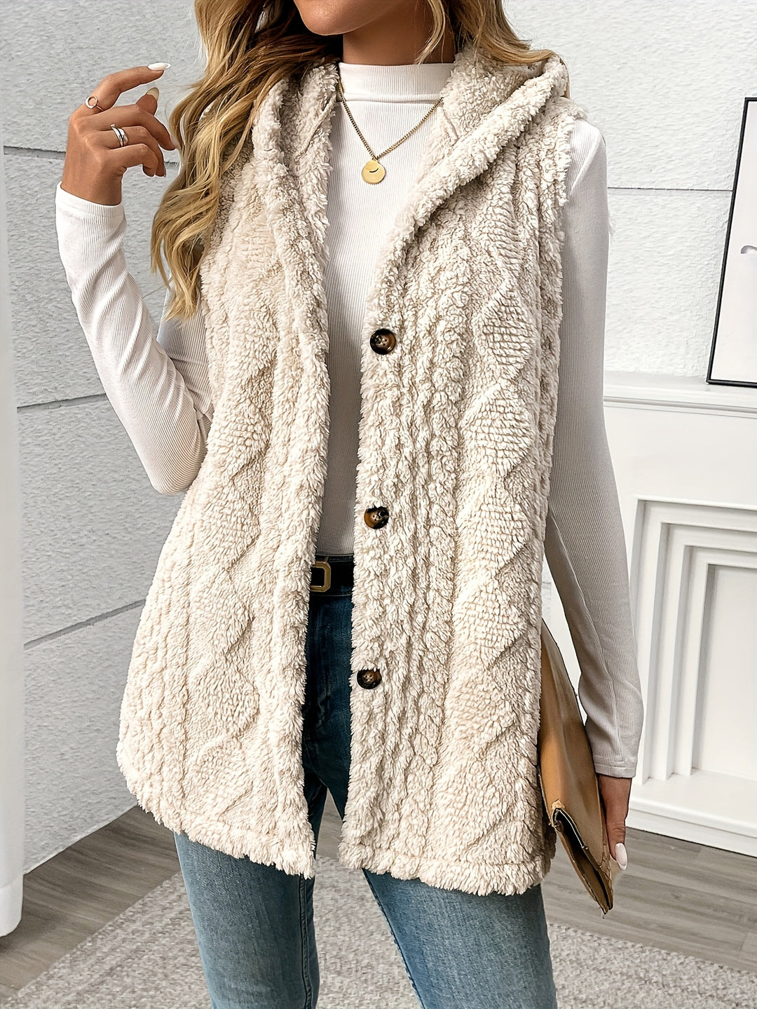 Coralie | Textured Hooded Gilet