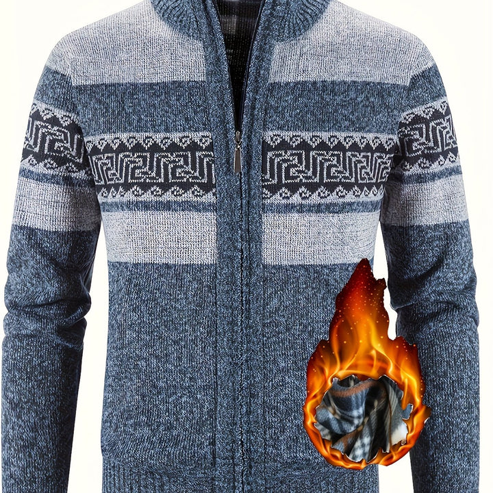 Brooks | Patterned Full-Zip Cardigan