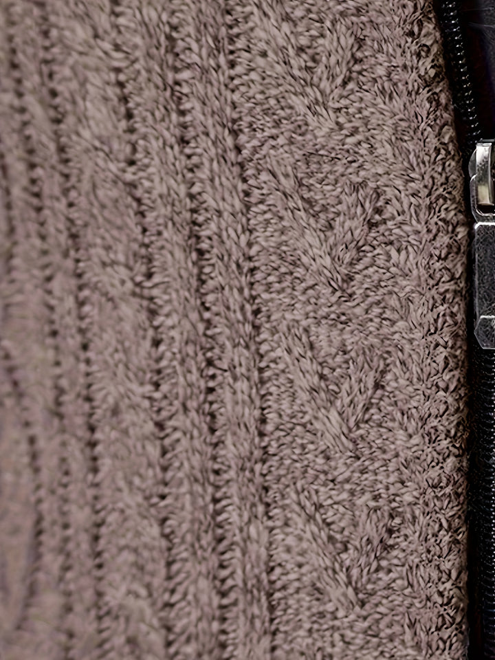Edmund | Textured Stand-Collar Zip Cardigan
