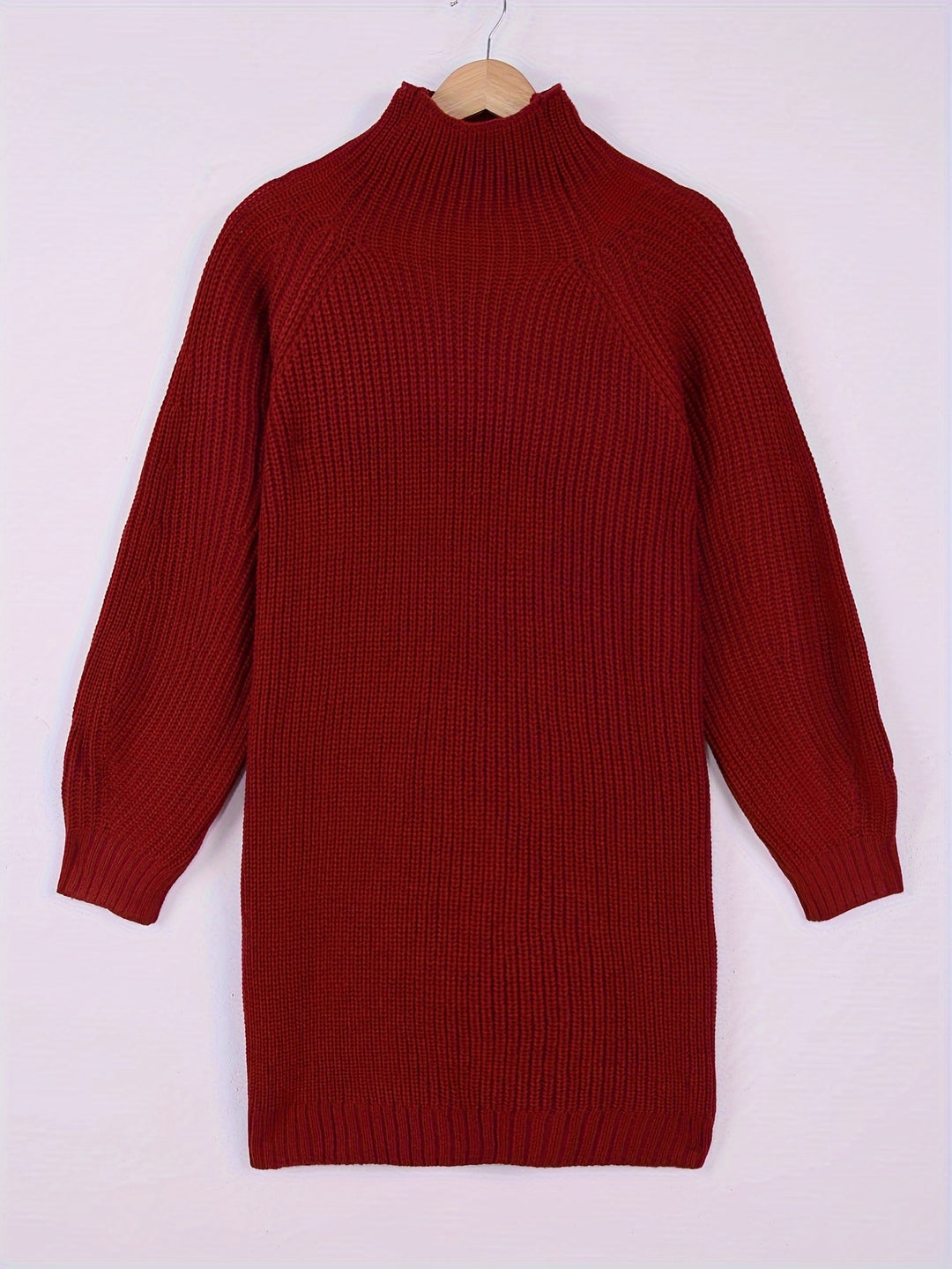 Verity | Cosy Half-Turtleneck Ribbed Dress